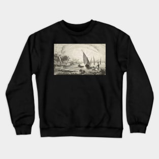 Engraving River Nile Scene Egypt 1881 Crewneck Sweatshirt